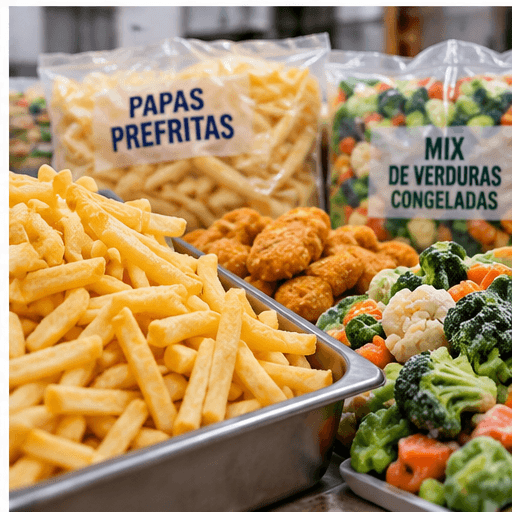 Variedad de productos congelados para venta mayorista